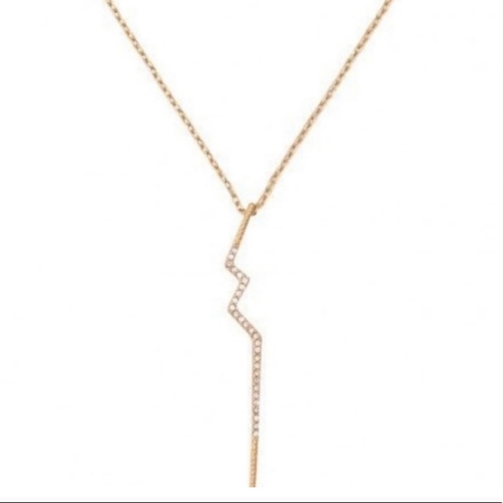 Stella & Dot | Pave⚡️TCB Jeweled Gold Delicate Dainty Lightning Bolt Nec… - Picture 2 of 3